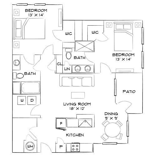 Crestview at Apex Apartments - Apex, NC - Furnished Diagram