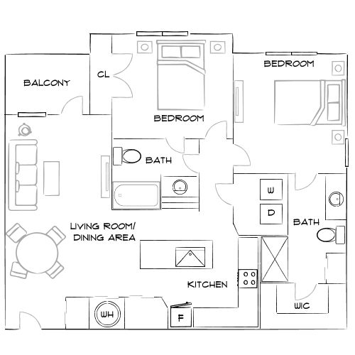 Adara Alexander Place - Raleigh, NC - Furnished Diagram