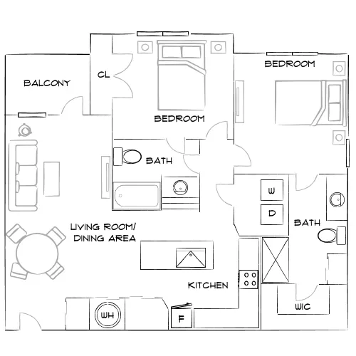 Adara Alexander Place - Raleigh, NC - Furnished Diagram