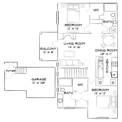 Preston Reserve Apartments - Cary, NC - Furnished Diagram