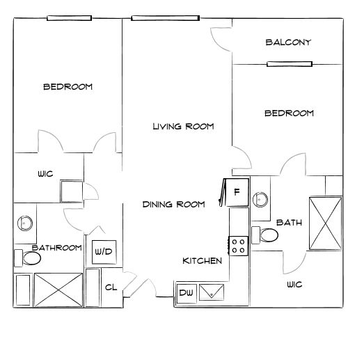 Design 2B floor plan