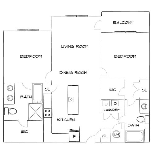 Design 2B floor plan