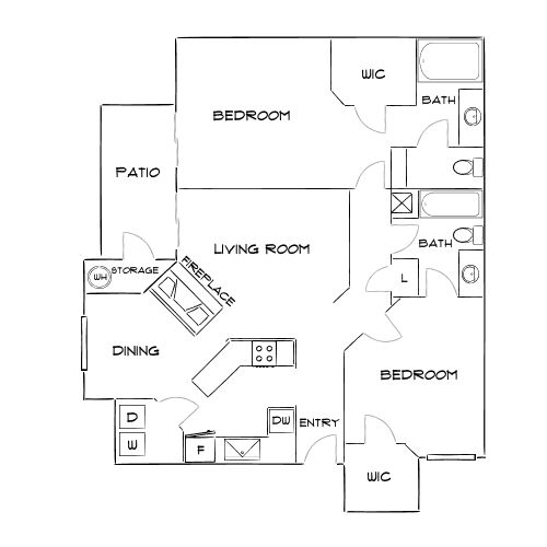 Design 2B floor plan