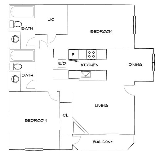 Design 2B floor plan