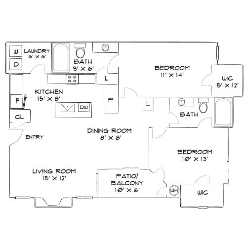 Design 2B floor plan