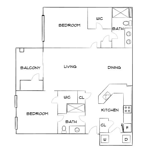 Design 2B floor plan