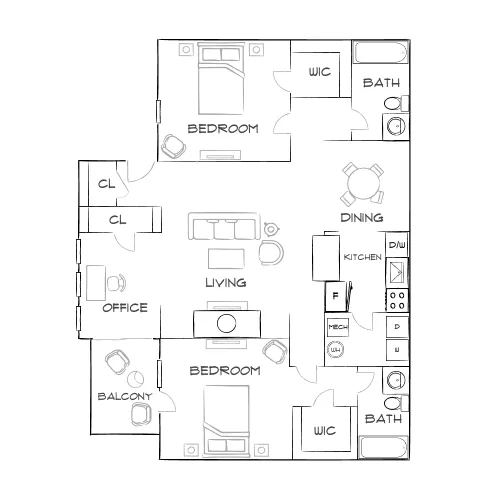 83 Reserve - Roswell, GA - Furnished Diagram