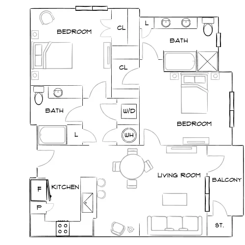 Rowe Vinings - Atlanta, GA - Furnished Diagram