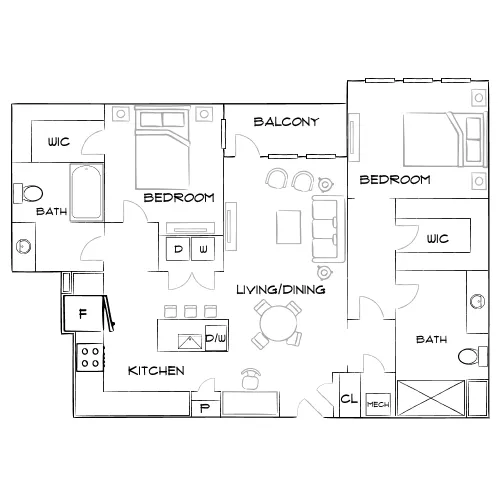 The Ellison - Kennesaw, GA - Furnished Diagram
