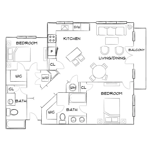 Lenox Village Town Center - Nashville, TN - Furnished Diagram