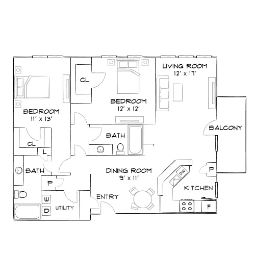 2054 Riverside - Jacksonville, FL - Furnished Diagram