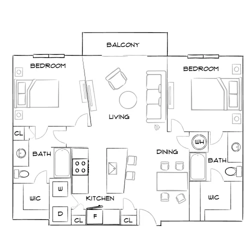 Lofts at 7100 - Las Vegas, NV - Furnished Diagram