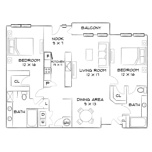 The Hartley - Atlanta, GA - Furnished Diagram