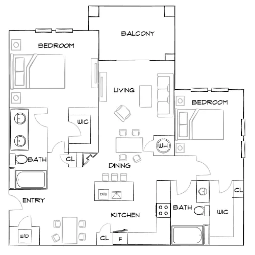 The Sawyer at One Bellevue Place - Nashville, TN - Furnished Diagram