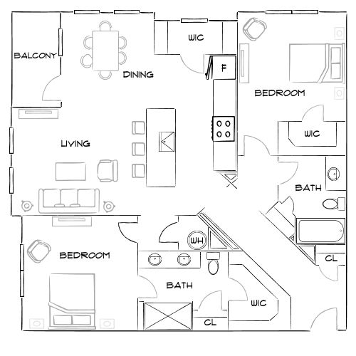 Lofts at Highlands - Longmont, CO - Furnished Diagram