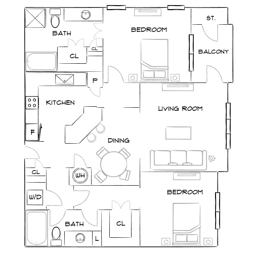 Rowe Vinings - Atlanta, GA - Furnished Diagram