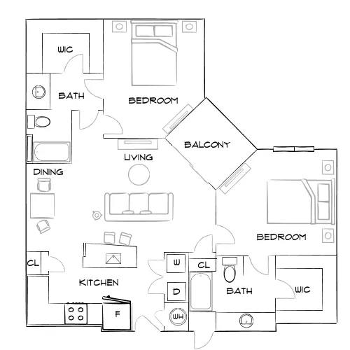 Lofts at 7100 - Las Vegas, NV - Furnished Diagram