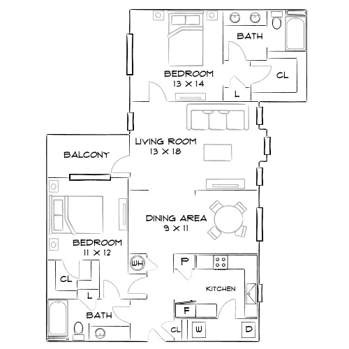 The Hartley - Atlanta, GA - Furnished Diagram