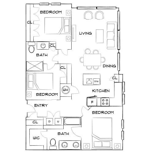 The Sawyer at One Bellevue Place - Nashville, TN - Furnished Diagram
