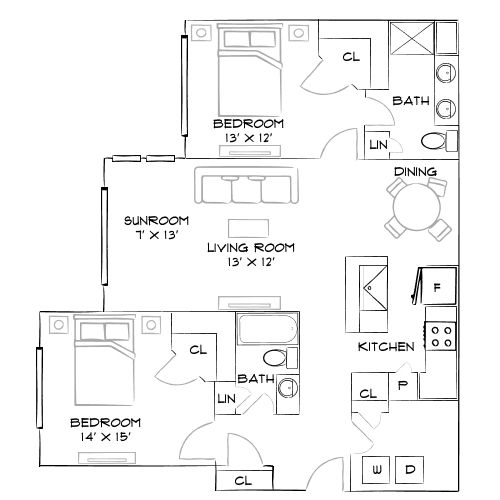 Crestview at Apex Apartments - Apex, NC - Furnished Diagram