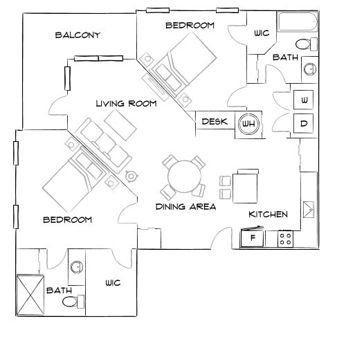 Adara Alexander Place - Raleigh, NC - Furnished Diagram