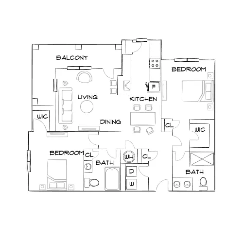Solay Fort Worth - Fort Worth, TX - Furnished Diagram