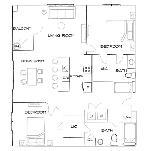 Wesley Village - Charlotte, NC - Furnished Diagram