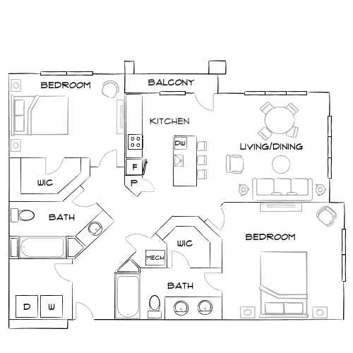 1760 Apartments - Lawrenceville, GA - Furnished Diagram