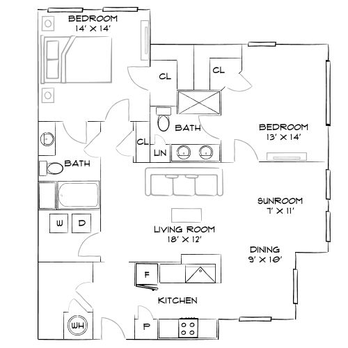 Crestview at Apex Apartments - Apex, NC - Furnished Diagram