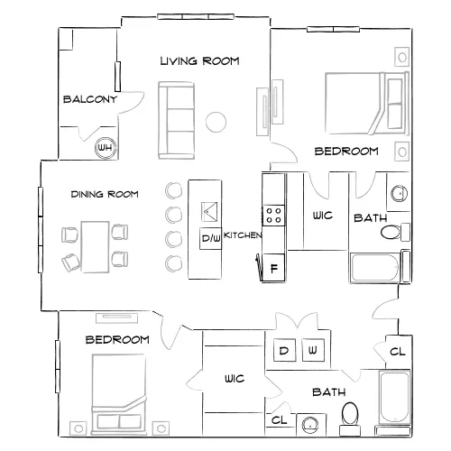 Wesley Village - Charlotte, NC - Furnished Diagram