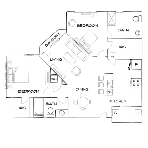 1760 Apartments - Lawrenceville, GA - Furnished Diagram