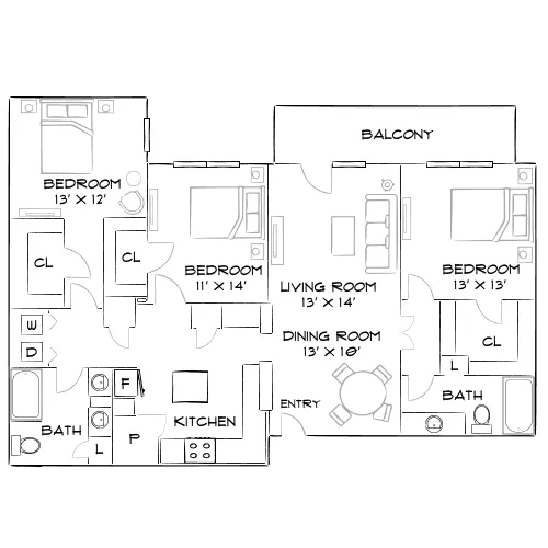 2054 Riverside - Jacksonville, FL - Furnished Diagram