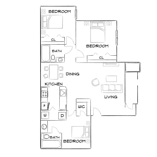 The Sanctuary - Las Vegas, NV - Furnished Diagram
