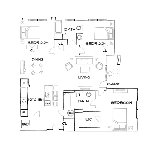 The Blake - Winter Springs, FL - Furnished Diagram