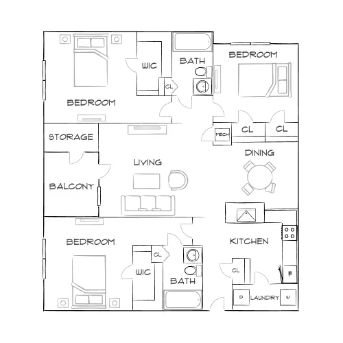 83 Reserve - Roswell, GA - Furnished Diagram