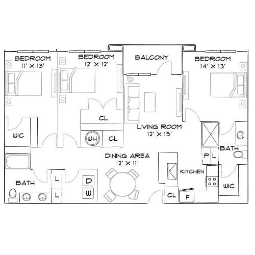 Cue - Jacksonville, FL - Furnished Diagram