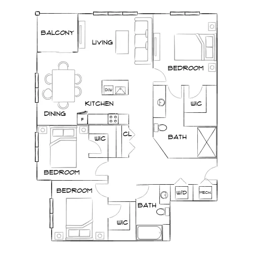 Harper Place at Bees Ferry - Charleston, SC - Furnished Diagram