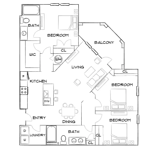 Addison at South Tryon - Charlotte, NC - Furnished Diagram