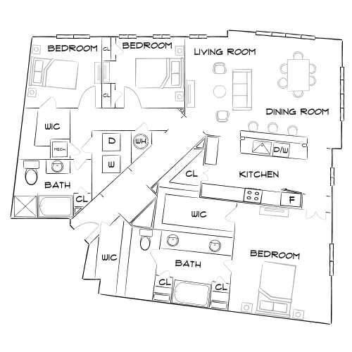 Lenox Village Town Center - Nashville, TN - Furnished Diagram