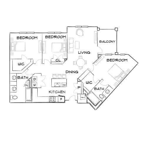 1760 Apartments - Lawrenceville, GA - Furnished Diagram