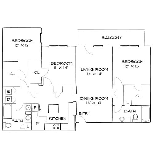 Design 3A floor plan