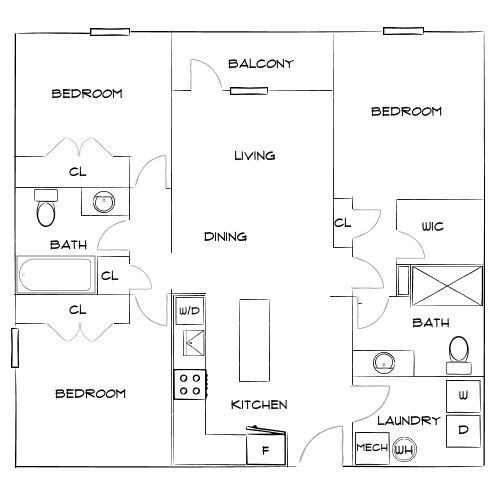 Design 3A floor plan