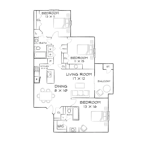 Harbor and Pine - Marietta, GA - Furnished Diagram