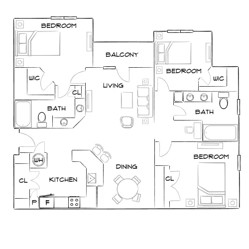 Village at Baldwin Park - Orlando, FL - Furnished Diagram