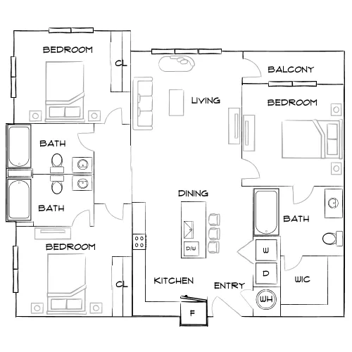 The Anson - Nashville, TN - Furnished Diagram