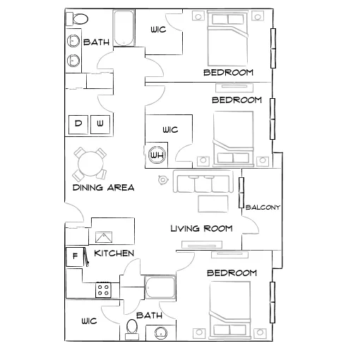 Adara Alexander Place - Raleigh, NC - Furnished Diagram