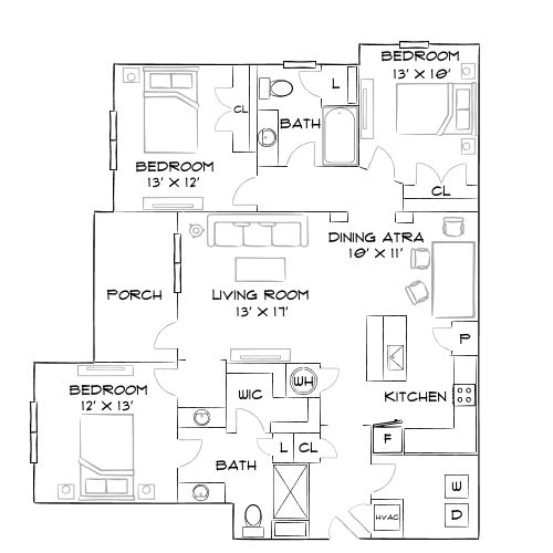 Villages at McCullers Walk - Raleigh, NC - Furnished Diagram