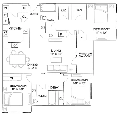 Lakeview at Gateway Park - Denver, CO - Furnished Diagram