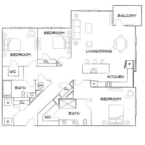 Lofts at Highlands - Longmont, CO - Furnished Diagram
