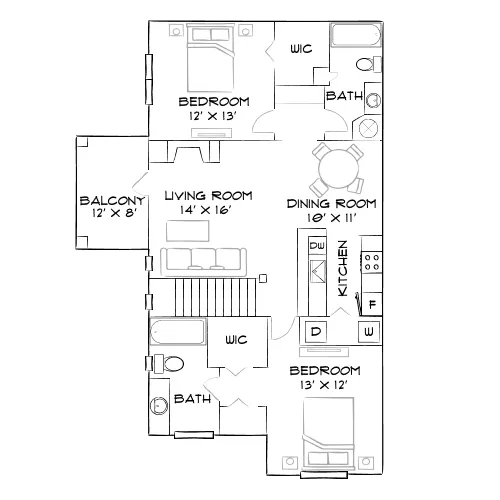 Preston Reserve Apartments - Cary, NC - Furnished Diagram